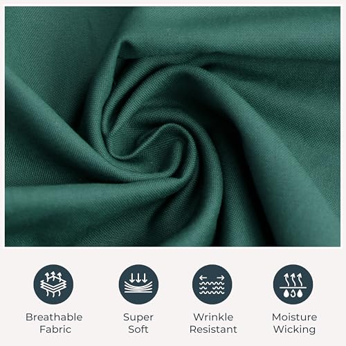 Image of Medical Scrub Suit For Women - Green (Medium) | Poly Viscose Fabric | Ultimate Comfort and Breathability | Elasticated Waist | Multiple Pockets | V-Neck