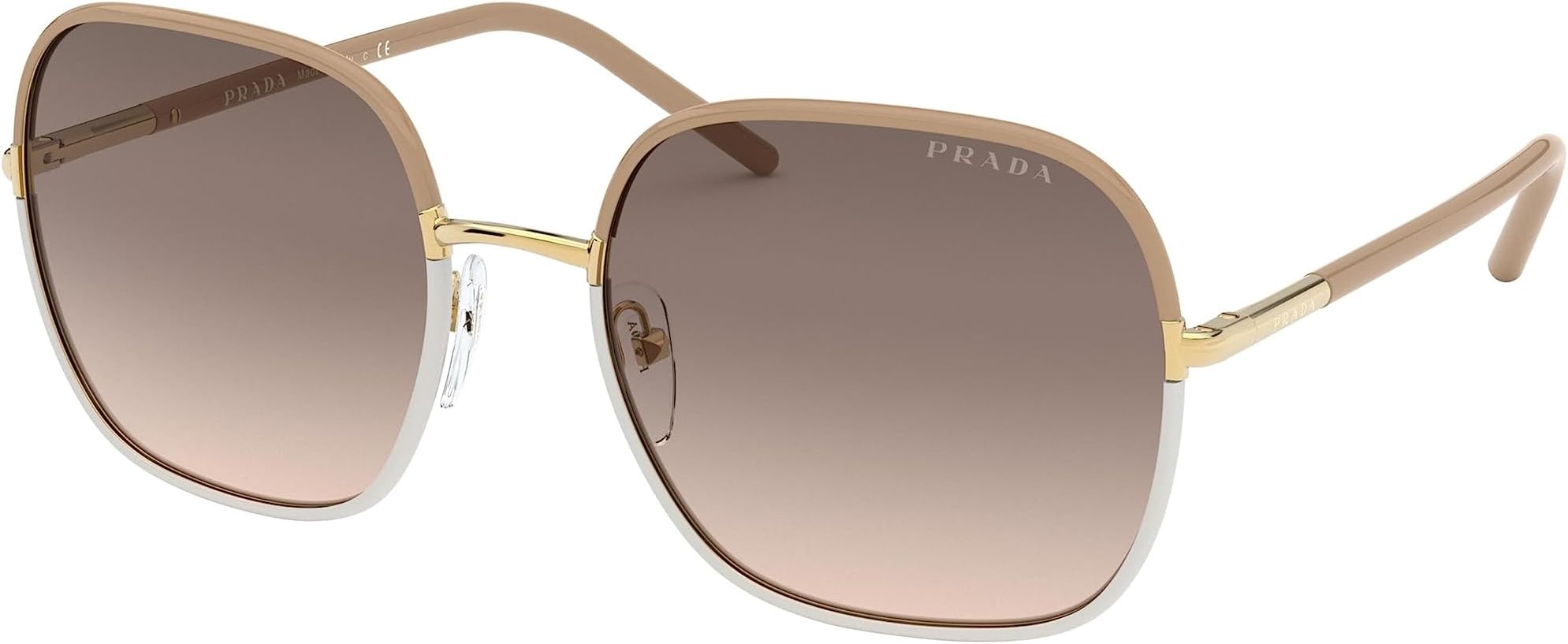 Prada 0PR67XS Beige/White/Light Brown Gradient Light Grey/White One Size