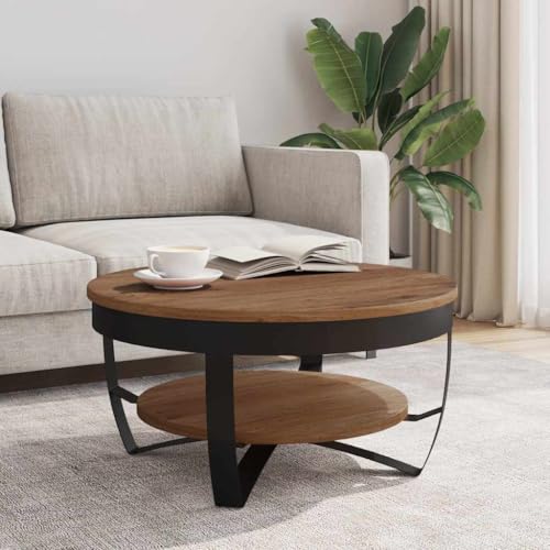 Table basse ronde 65x32 cm compacte pour petits salons encombrés - 4