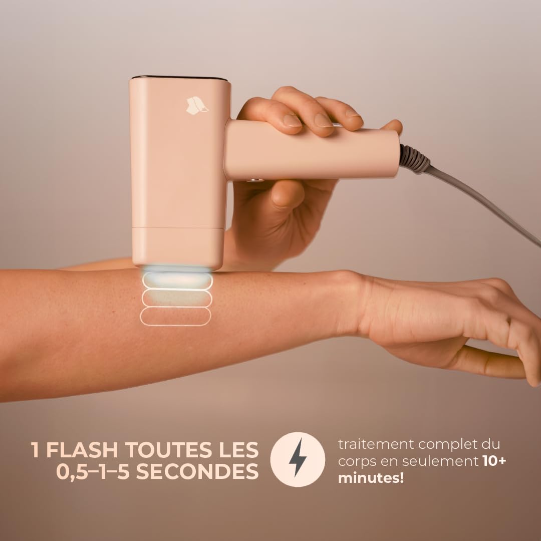Vulpés Épilation Lumière Pulsée IPL Elysea: Garantie 3 ans | Refroidissement actif | Ultra-rapide & Capteur de teint intelligent | Réduction permanente des poils pour le corps, le visage & le maillot