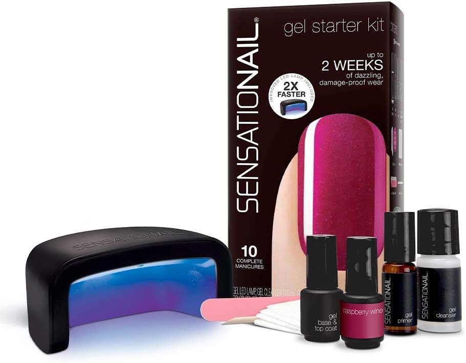 SENSATIONAIL Gel Polish Starter Kit (including lamp), Raspberry Wine