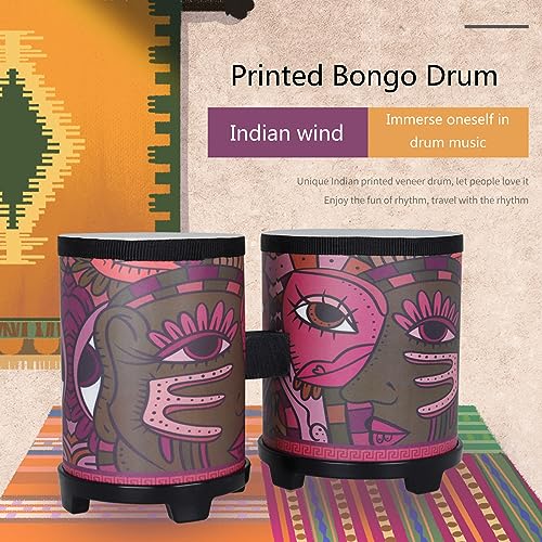 Tambour bongo bois indien portable instrument percussion petit et facile