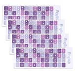 Keyboard Stickers, 4 Pcs Universal English Keyboard Letter Stickers Replacement with Purple Background and White Lettering for PC Computer Laptop Notebook Desktop