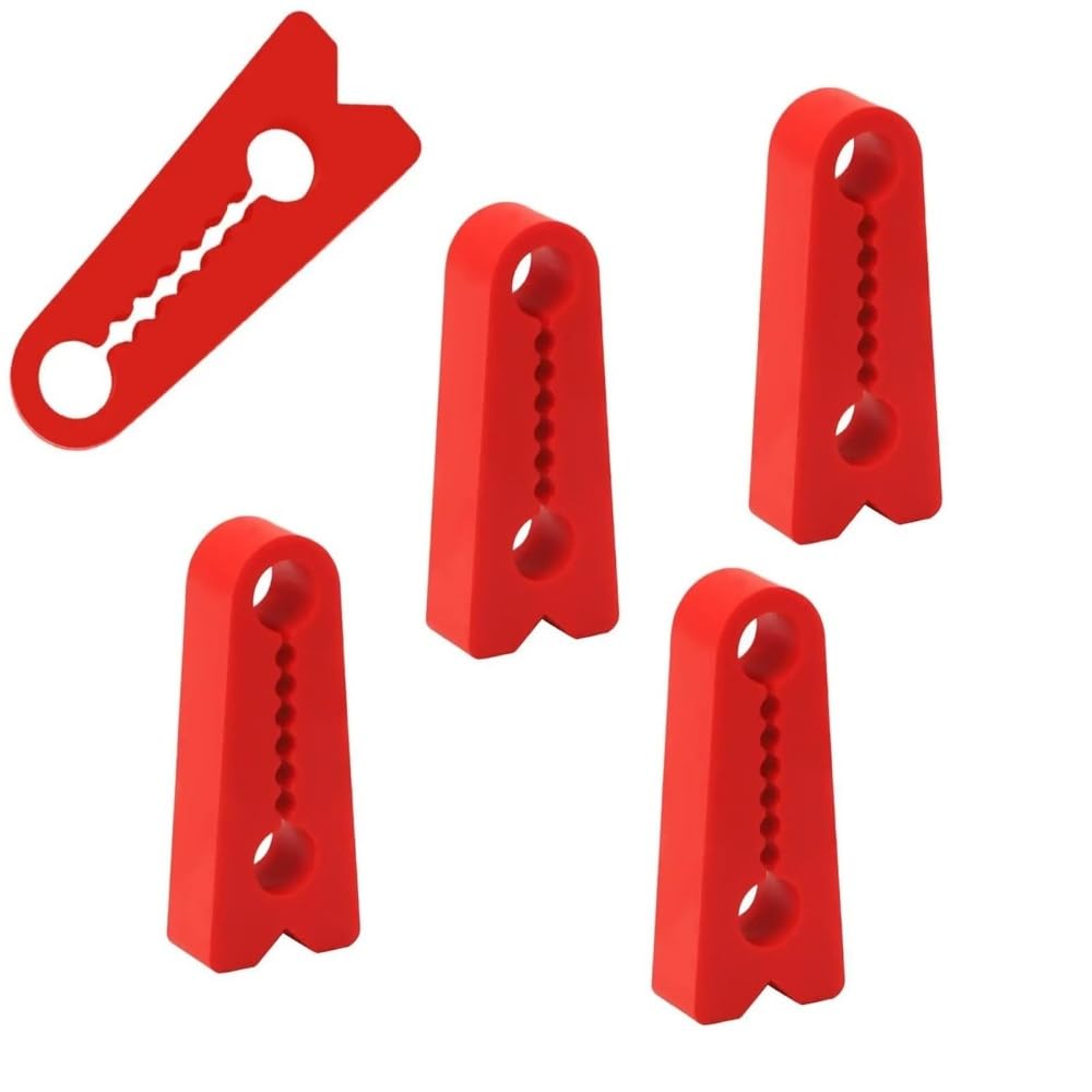 WDJRUIRUI 5 Pcs Car Door Lock Latch Covers for Opel Grandland XGrandland A18 I 2017-2024, Silicone Anti Rattle Shock Absorbing Buffer Cushion Pad Noise Reduction Protector,Red