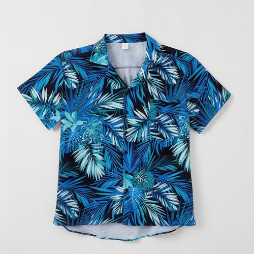 IFFEI Family Matching Outfits Short Sleeve Button Down Hawaiian Shirt and Short Sets for Men Women Kids with Pockets4