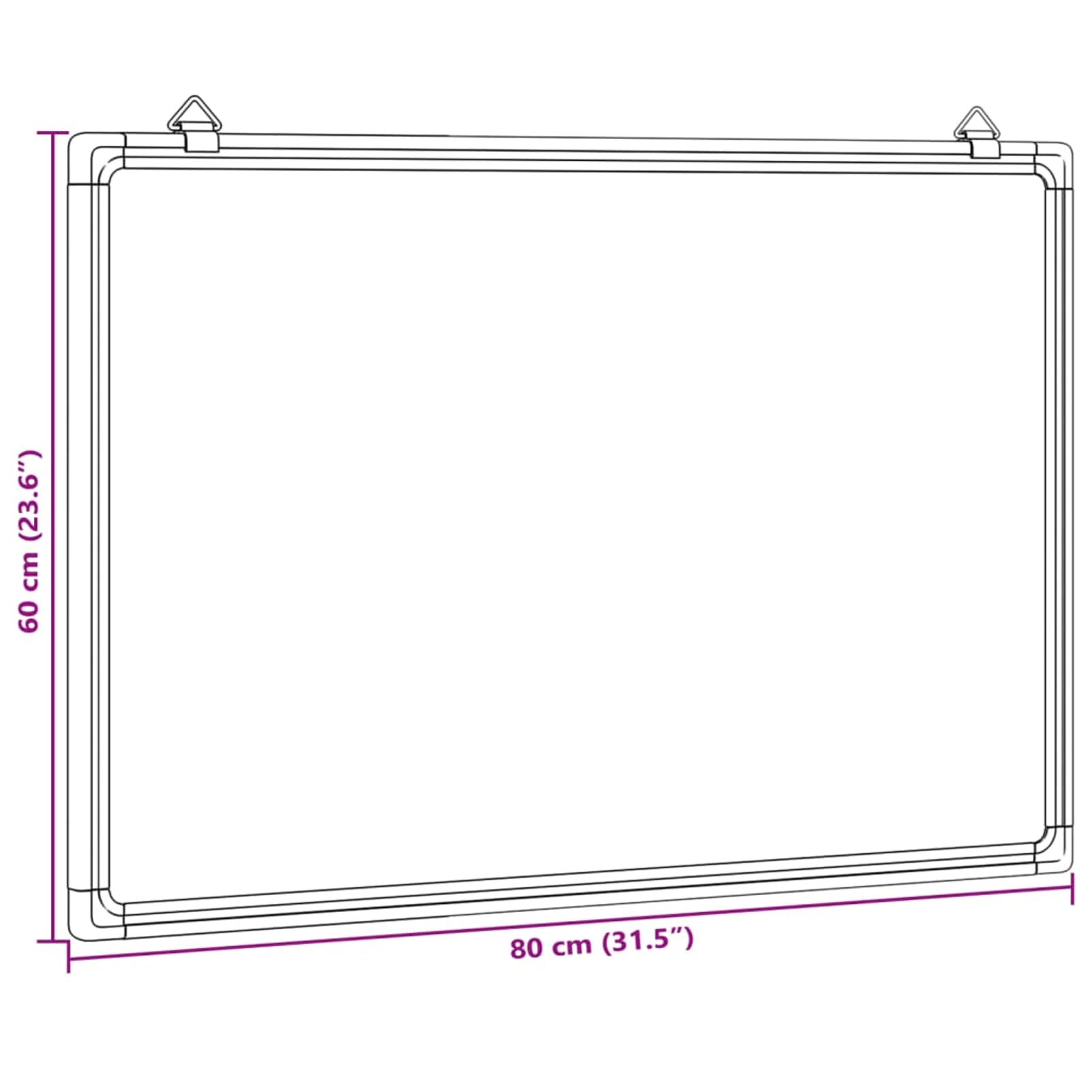 Magnetisches Whiteboard 80x60x1,7 cm Aluminium 4005349