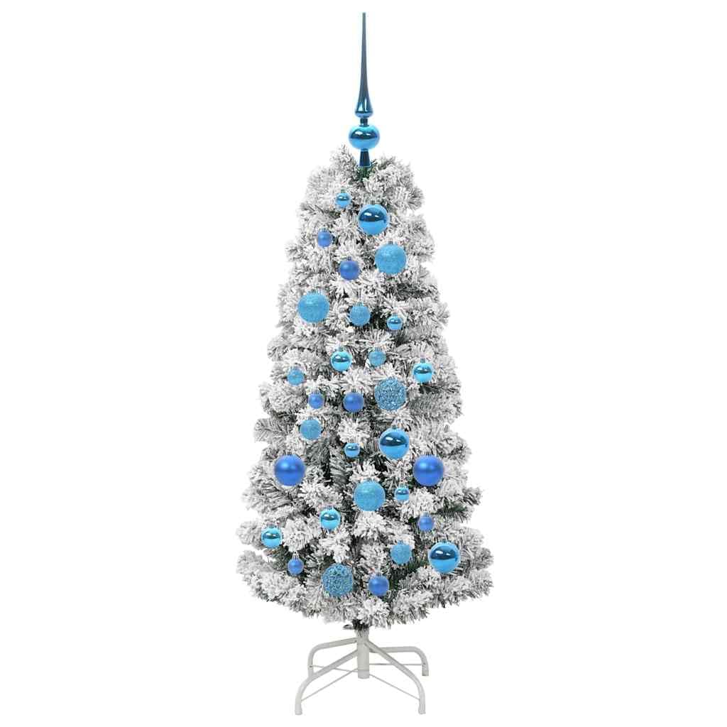 Sztuczna składana choinka, zielono-biała, 120 cm, z paskiem LED, 150 diod LED, USB, do salonu, okna, dekoracja adwentowa, święta