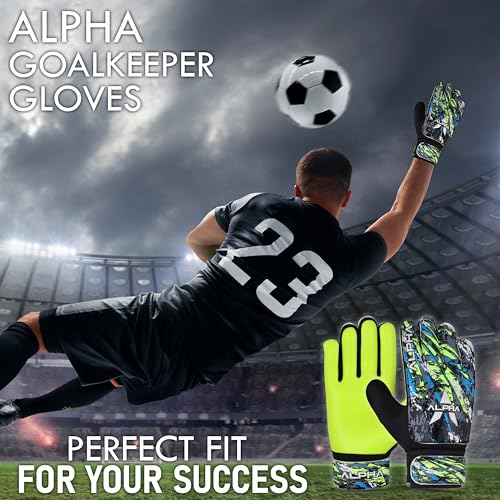 Alphasports Soccer Goalie Gloves For Kids Boys, Youth And Adult Football Goalkeeper Gloves With 4Mm Latex Palm And Double Wrist Protection thumb #5