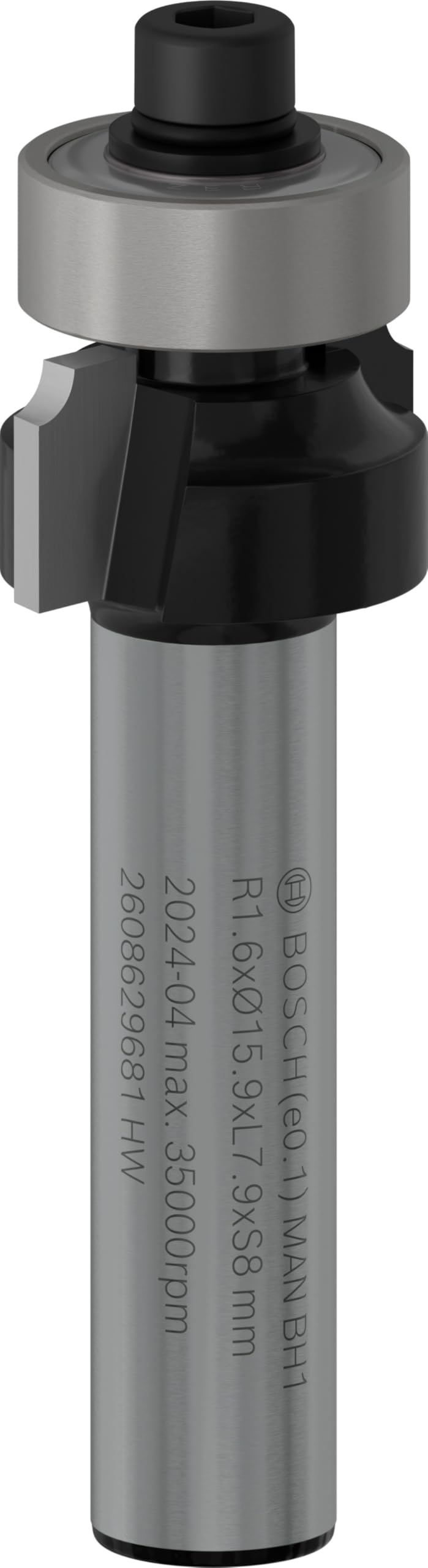 Bosch 1x PRO Router Bit Rounding Over (for Softwood, Hardwood, Ø 15,9 mm, Professional Accessory Hand-Held Router, Trim Router)