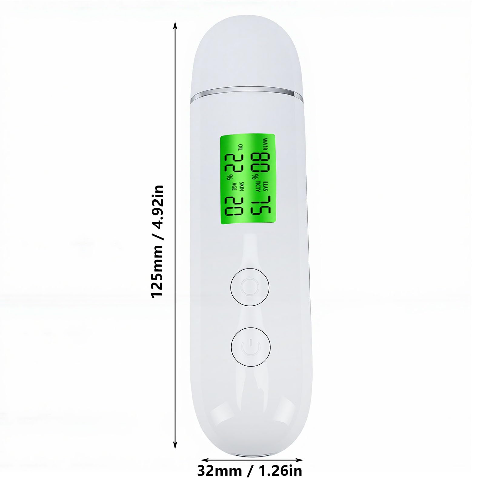 Yinhing Medidor de Hidratación de la Piel, Analizador de Grasa Cutánea, Medidor de Humedad de la Piel con Pantalla LCD Grande, Detección de Agentes Fluorescentes UV, 8 Memorias para el (WHITE)