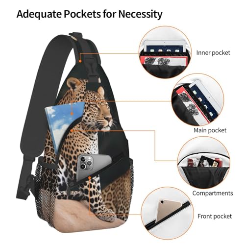Bolso sling unisex negro tipo chest bag miniatura 3