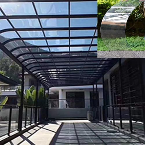 Paneles de invernadero de policarbonato, láminas transparentes para el techo, para uso al aire libre, ideal para patios, balcones, cocheras y terrazas (tamaño: 0,8 x 2 m)