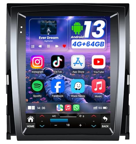 Image of [8Core 4G+64G] Car Radio for Cadillac Escalade SLS 2007-2014: 9.7 inch TouchScreen Stereo with CarPlay Android Auto 5GWiFi Bluetooth GPS Navigation FM AM RDS DSP SWC Split Screen Mirror Link Backup Camera