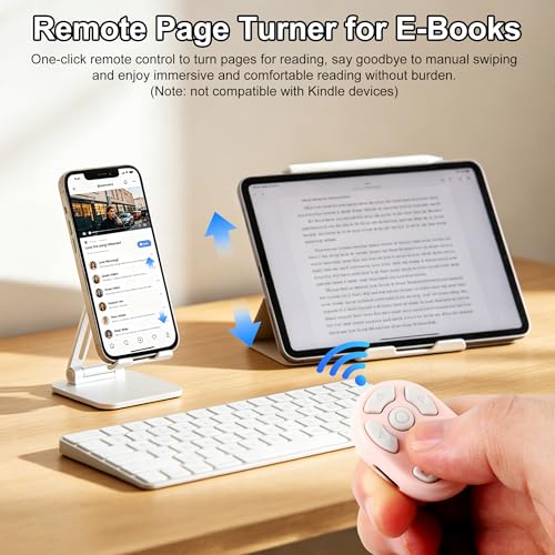 Ratón con anillo Bluetooth rosa, mini control remoto para móvil y tableta 5