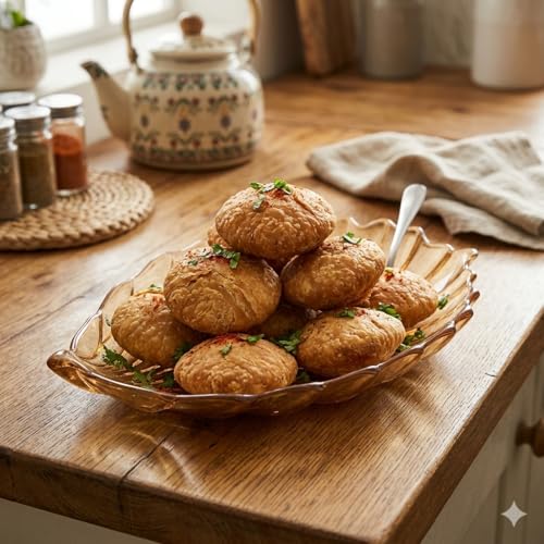 Image of Elegant Amber Glass Leaf-Shaped Serving Plate Set of 1, Decorative Glass Tray for Snacks, Dry Fruits & Desserts Premium Tableware for Home, Dining & Gifting