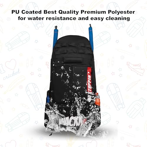 WHACKK Polyester Condor Black 89L Unisex Cricket Kit Bag|Adult Size|2 Bat|Shoe/Helmet Pocket|Main Compartment 20 Inch Leg Pad|2 Bottle Holder|Easy Access Pocket|Player Edition Senior|Stylish Kit Bag 8 51OkaoKDSpL