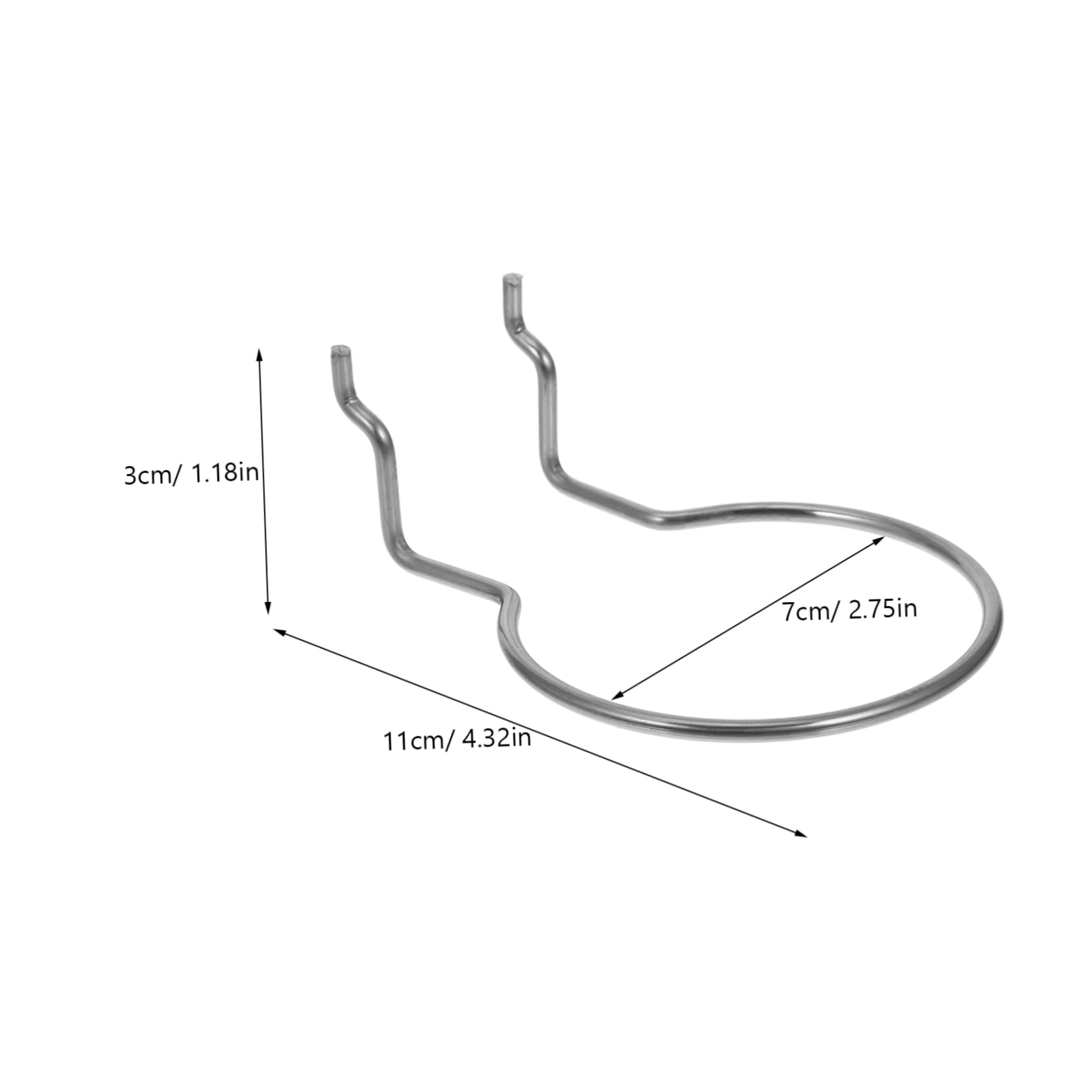 Ciieeo 20pcs Peg Board Hooks Pegboard Silver Peg Board Tool Hangers Ring Cup Holder Stainless Steel