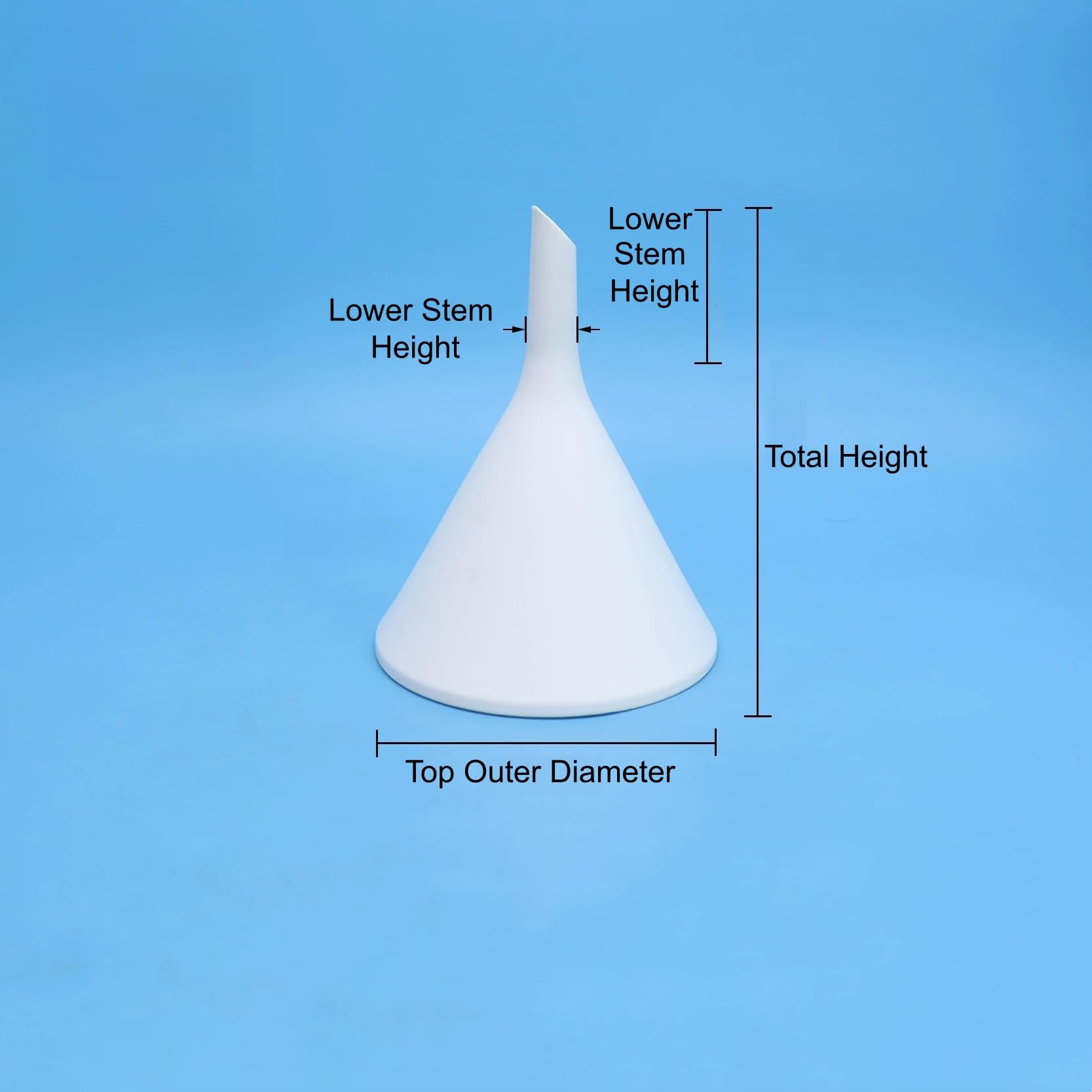 Embudo de PTFE, herramienta de filtración de laboratorio cónica de 32-160 mm(D130mm)