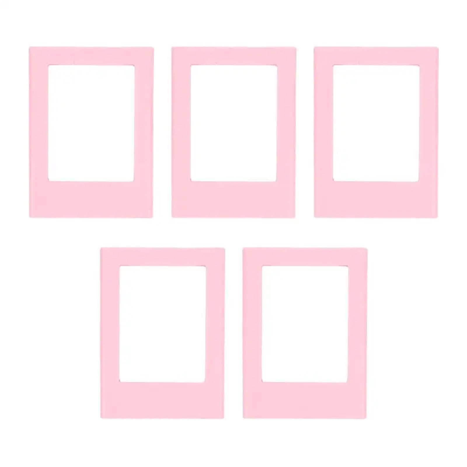 Magnetic Picture Frames For Refrigerator 3 Inch Fridge Color Photo Frame Magnets Album For Fujifilm Instax Mini Film Papers For Fridge(Pink-5pcs)