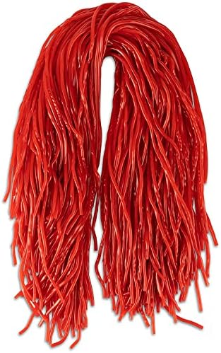 Dee Best Strawberry Flavored Red String Licorice Candy | Mouthwatering Soft, Chewy Extra Long Shoestring Licorice Vine Laces Old Fashioned Candy | Great For Decorating Too | 32 Ounces