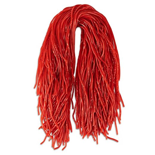 Dee Best Strawberry Flavored Red String Licorice Candy, Extra Long, Soft and Chewy Shoestring Licorice Laces, 32 Oz
