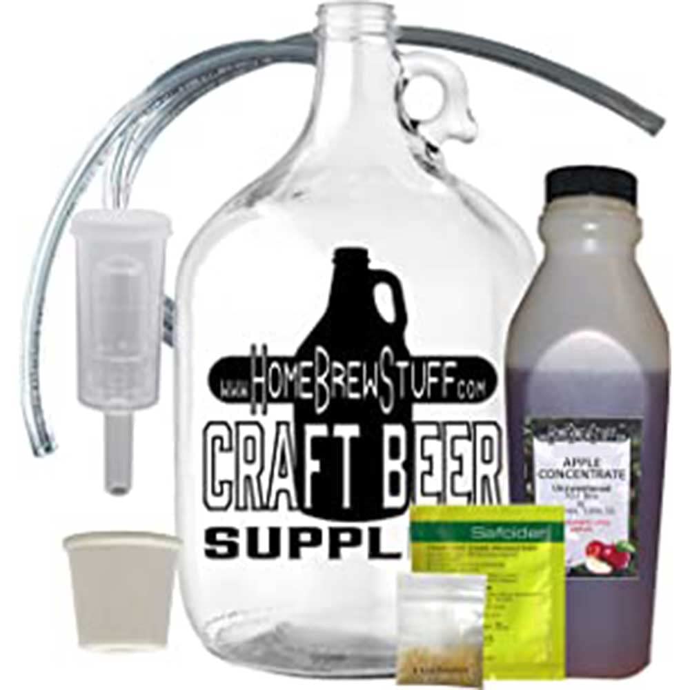HomeBrewStuff - One Gallon Hard Apple Cider Recipe Kit - 100% Apple Juice Concentrate - At Home Cider Making Kit - Comes With all The Ingredients You Need To Make Your Own Cider