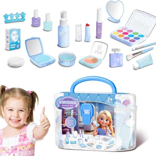 Kit de maquillaje para niños con juego de cosméticos infantil y accesorios de princesas