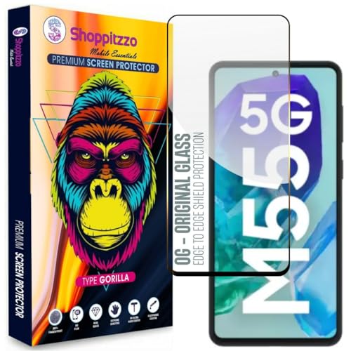 Image of Military Grade-Gorilla Tempered Glass Screen Protector-with 100% Fingerprint Sensor Working-Edge to Edge Full Screen Coverage-9H Hardness-With Easy Installation Kit-Black(Pack Of 1)-Compatible With Samsung M55 | F55 | M51 | M62 | F62 | A71 | Note 10 Lite | S10 Lite (6.7 Inch)