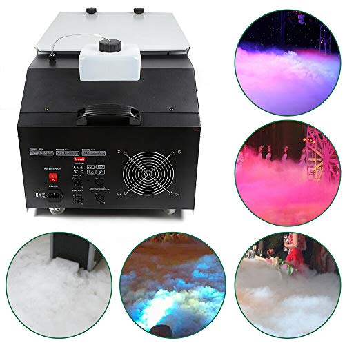 Máquina de humo para escenario TFCFL, máquina de niebla navideña con control remoto, máquina de humo de bajo perfil de 3000 W con protocolo DMX para teatro, escenario, fiestas y DJ, ajuste de salida de humo miniatura 2