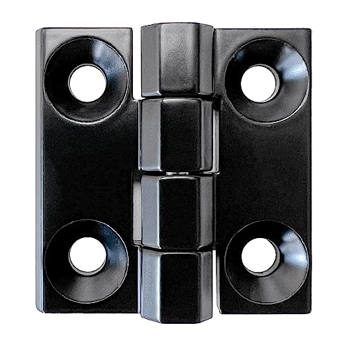 3x Haasweller Schwerlastscharnier 40x40mm Metallscharnier Scharnier Schwarz Zink-Druckguss strukturmatt Stärke 6-8 mm