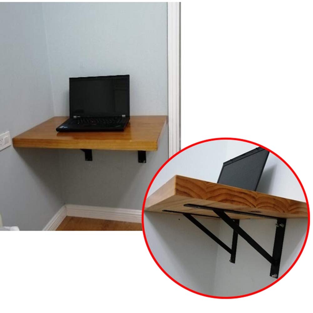 Soportes para estantes de alta resistencia, soportes flotantes para estantes, soportes de pared triangulares para trípode, soportes de encimera de hierro de metal industrial negro, fuertes y resistent