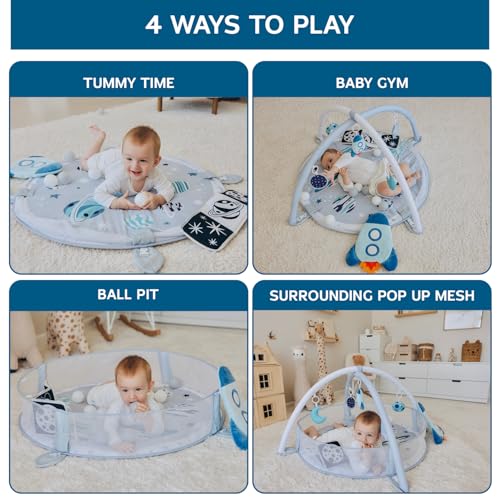 Aila+Aiden 6-in-1 XL Play Mat & Play Gym, Baby Gym, Baby Activity Gym, Sensory Exploration and Motor Skill Development Toys (Space Gray) - Image 3