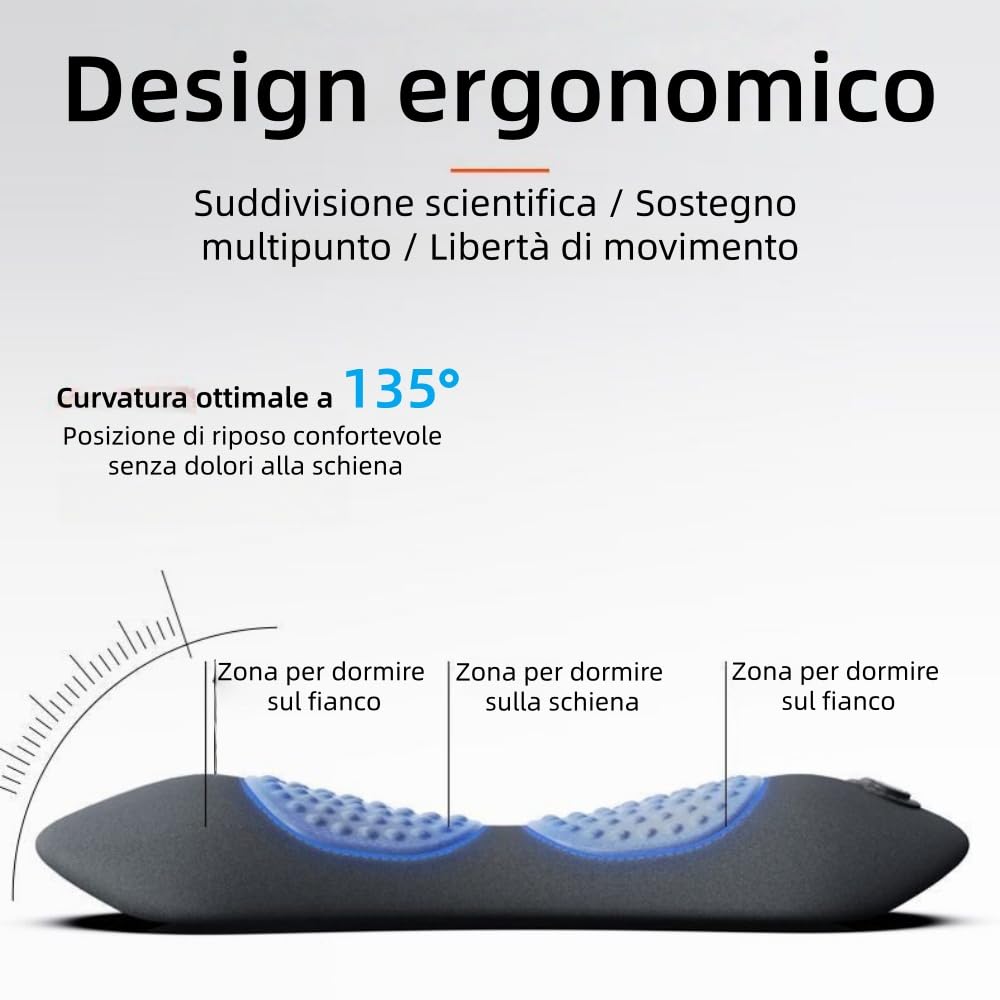 dorsanova Cuscino Lombare Massaggiante 3-in-1 Ricaricabile con Calore, Vibrazione e Trazione - Ergonomico per Ufficio, Casa e Viaggi