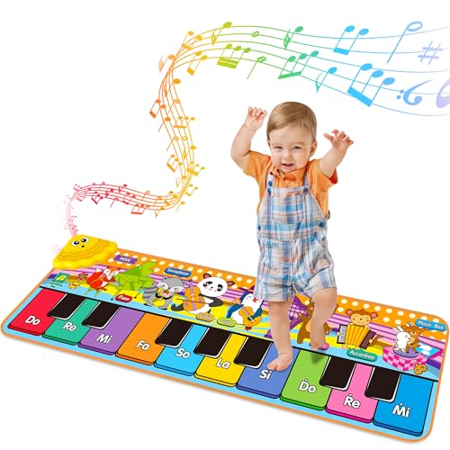 Image of Kids Musical Piano Mats with 25 Music Sounds, Musical Toys Baby Floor Piano Keyboard Mat Carpet Animal Blanket Touch Playmat Early Education Toys for 1 2 3 4 5 6+ Years Old Girls Boys Toddlers