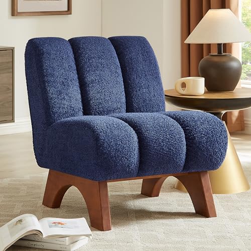 Art Leon Modern Accent Chair, Sherpa Fabric Modular Single Sofa