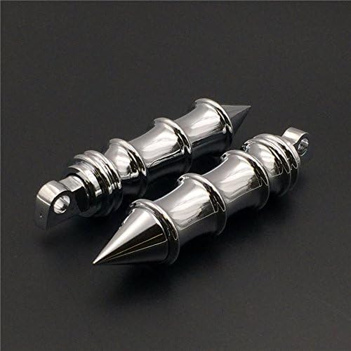Miniatura 3 de XKH Grupo de la motocicleta cromado Estilo de bambú Peg reposapiés de pie para Harley Davidson FLSTFB Fat Boy XL883Dyna FXDF FLSTF Softail XL ROAD