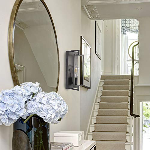 Puupa Black Wall Sconce Lighting, Single Light Bathroom Vanity Light Fixtures Modern Indoor Farmhouse Wall Lights #TOP6