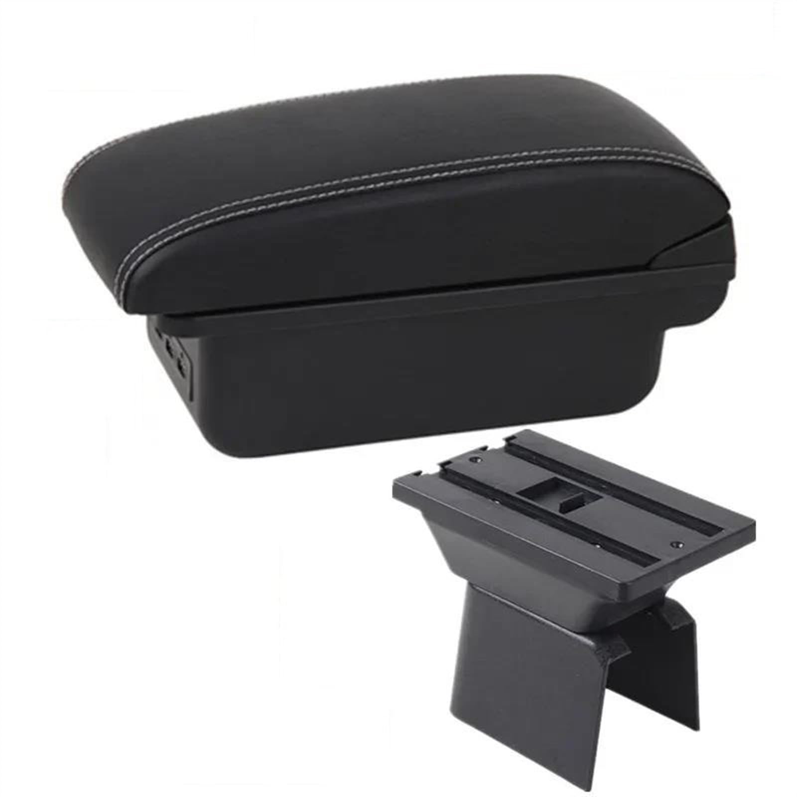 NMJLQW Storage Rack Auto Armrest Box For Fusion 2002-2012 Car Armrest Center Storage Box With USB(B white line 3USB)