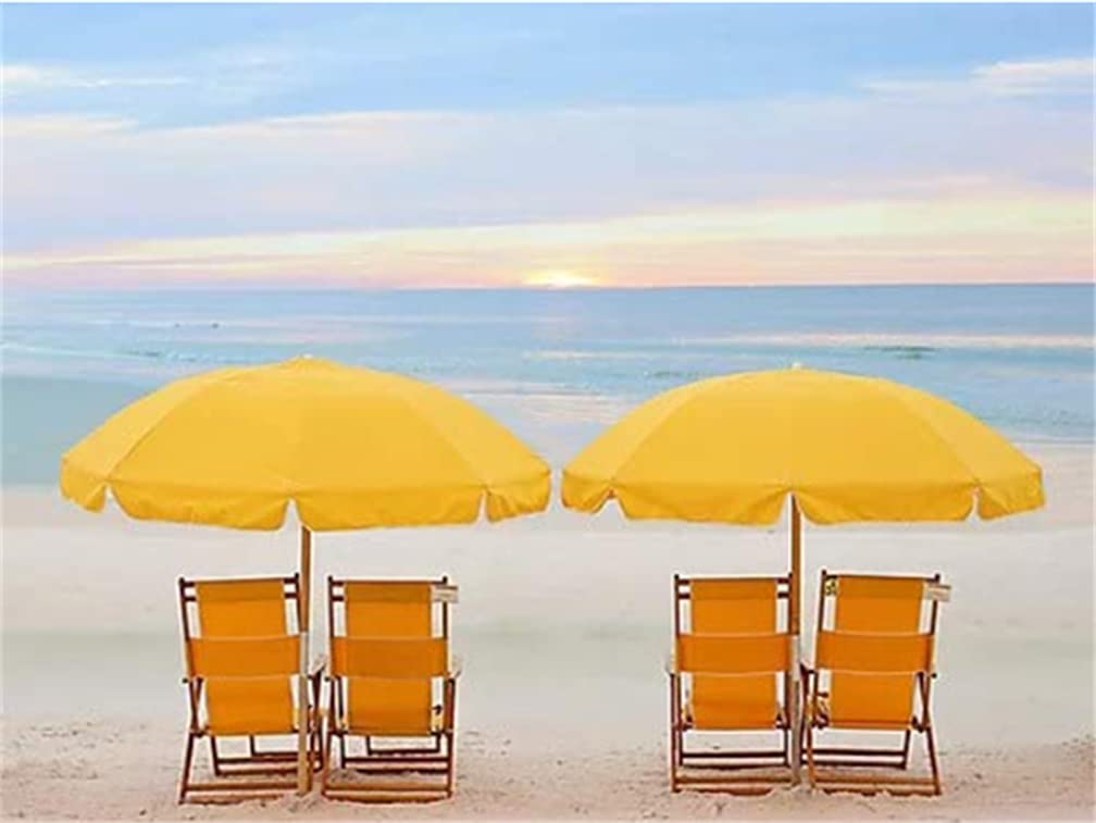 Amiiba DIY Paint by Numbers Kits, Beach Chairs, Sunset Ocean Scenes 16x20 inch Acrylic Painting by Number Wall Art Crafts (Beach, Without Frame)