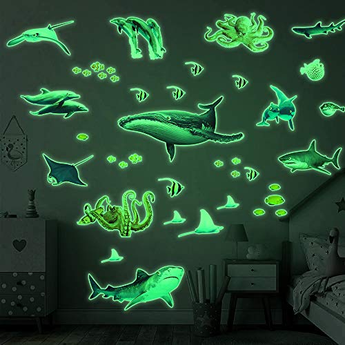 Vinilos decorativos luminosos removibles animales oceánicos miniatura 6