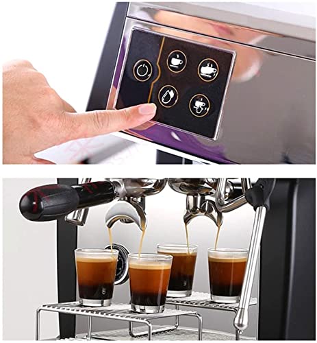 Máquina de café Espresso Comercial Semiautomático Espumador de Leche recién molida, Acero Inoxidable Cepillado (Color… - Imagen 5