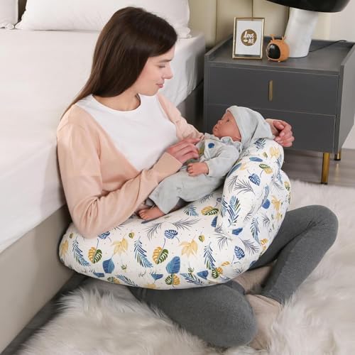 Image of Feeding Pillow for New Born Baby with Detachable Cover Breast Feeding & Maternity Nursing Pillow for Breastfeeding Set of Support for Baby Feeding Pillow with Removable Cover