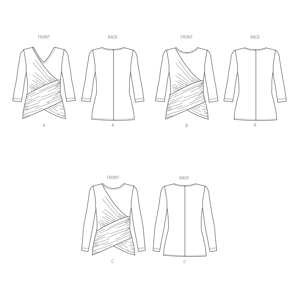 Butterick B6909A Misses' Knit Top A (S-M-L-XL-XXL) - Image 3