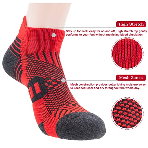 Mens Athletic Running Ankle Socks Light Cushioned Tab Sports Low Cut Socks (5/6 Pack) /w Arch Compression3