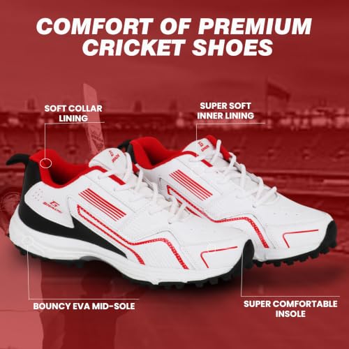 Image of Grade Century Cricket Shoes for Men with Memory Foam Comfort|Rubber Spike Shoes|Comfortable & Lightweight Shoes Men|Mens Shoes