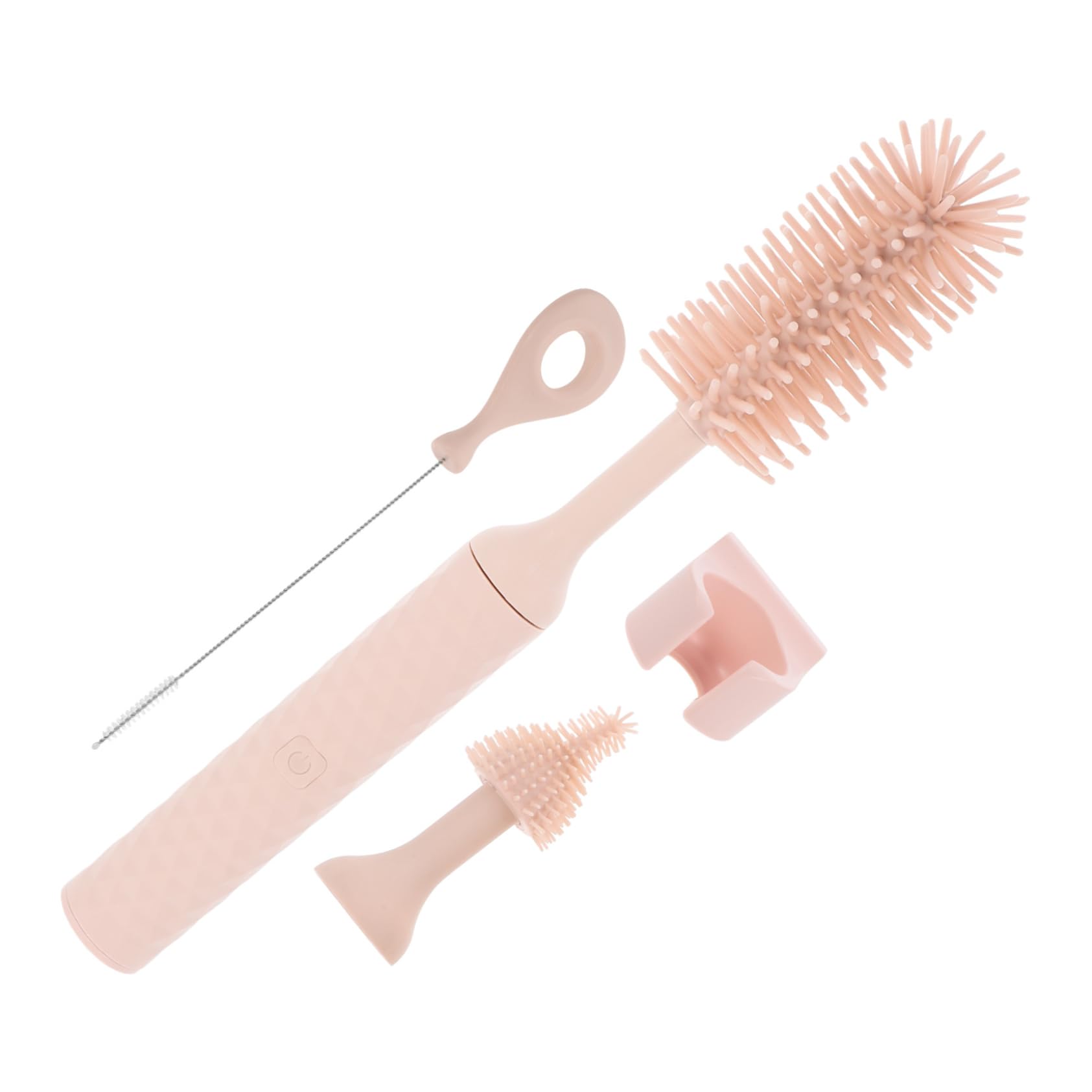Luxshiny 1set Spazzola Elettrica Ricaricabile Per Biberon Silicone Pennello Per Pulizia Con Manico Lungo Strumenti Per La Pulizia Di Bottiglie Per Facile Da Trasportare e Utilizzare