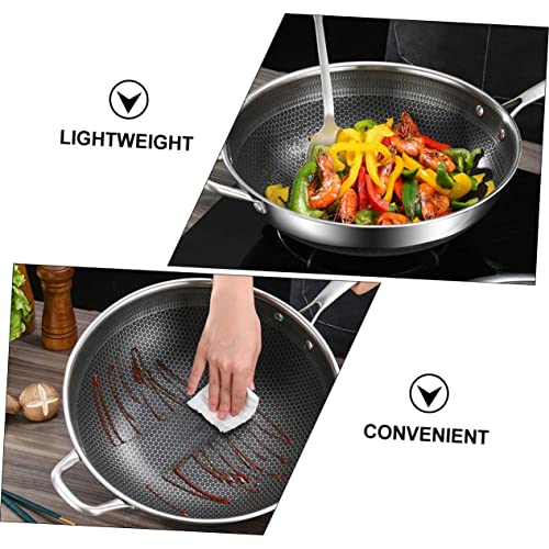 Wok tradicional de acero inoxidable con doble mango miniatura 5