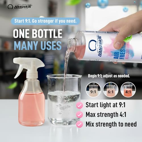 Image of Nanoskin Concentrated Air Freshener - BABY POWDER - Emits Fragrant Scent with Odor Eliminator into The Air to Freshen Interior | Adjustable Dilution up to 9:1 | For Automotive, Home, Office & More