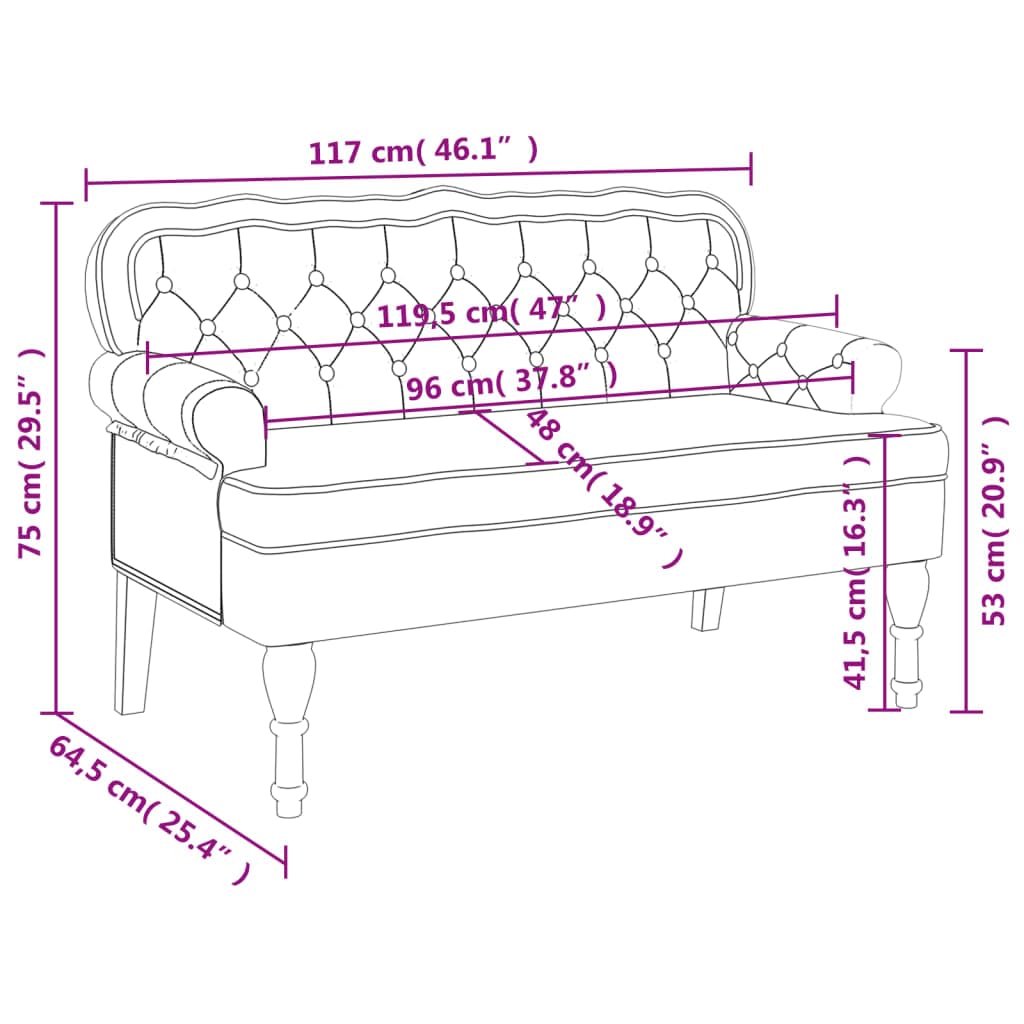 vidaXL Banco, Silla con Respaldo Reposabrazos, Banca de Final de Cama, Asiento Tapizado para Pasillo Recibidor Dormitorio, Terciopelo Amarillo