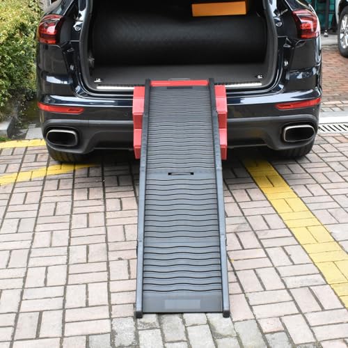 Hunderampe Fürs Auto, Faltbare Autorampe, 25,59 X 20,87 Zoll, Tragbare, rutschfeste Haustier-Autorampe aus PU, Anti-Kratz-Matte für Mittelgroße Bis Große Hunde Beim Einsteigen in